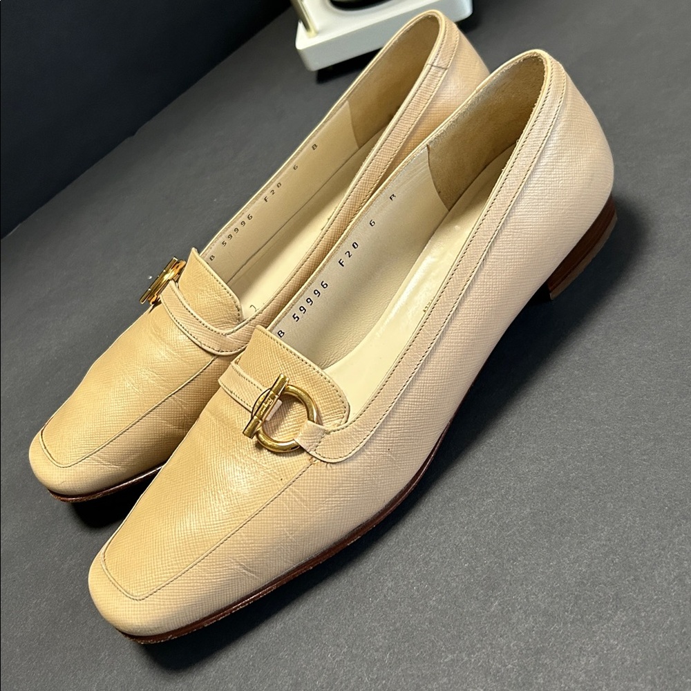 Salvatore Ferragamo Beige and Brown Loafers - Picture 6 of 17